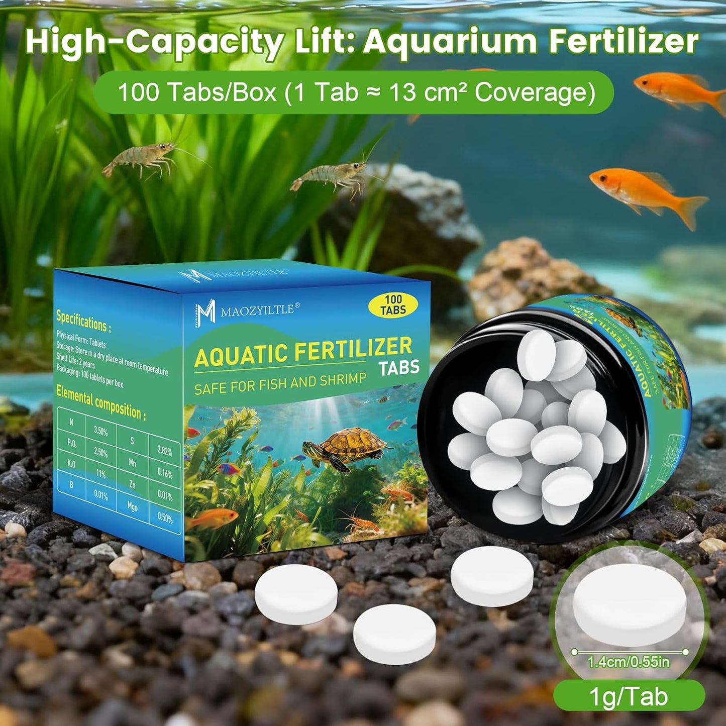 Root Tabs,Aquarium Plant Fertilizer, Aquarium Water Care Tabs, 100 Tabs Aquarium Plant Food Safe for Fish and Shrimp, Aquatic Plant Fertilizer for Planted Aquarium Substrate (100)