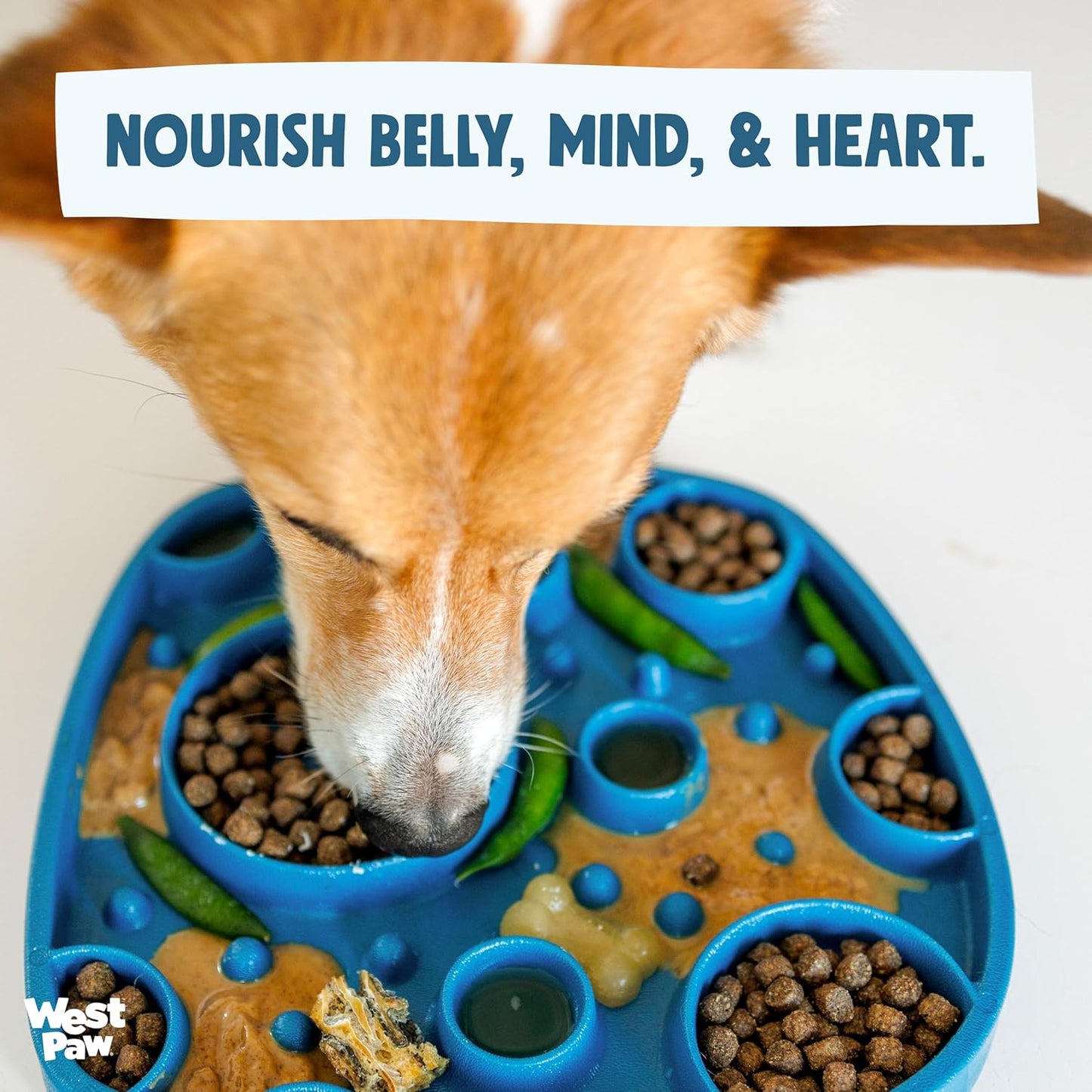 West Paw Seaflex Waves Feast Mat – All-in-One, Slow Feeder, Lick Mat – Encourages Foraging & Food Exploration - Engages Picky Eaters & Slow Feeding - Versatile – Easy to Clean, Non-Toxic - Mint