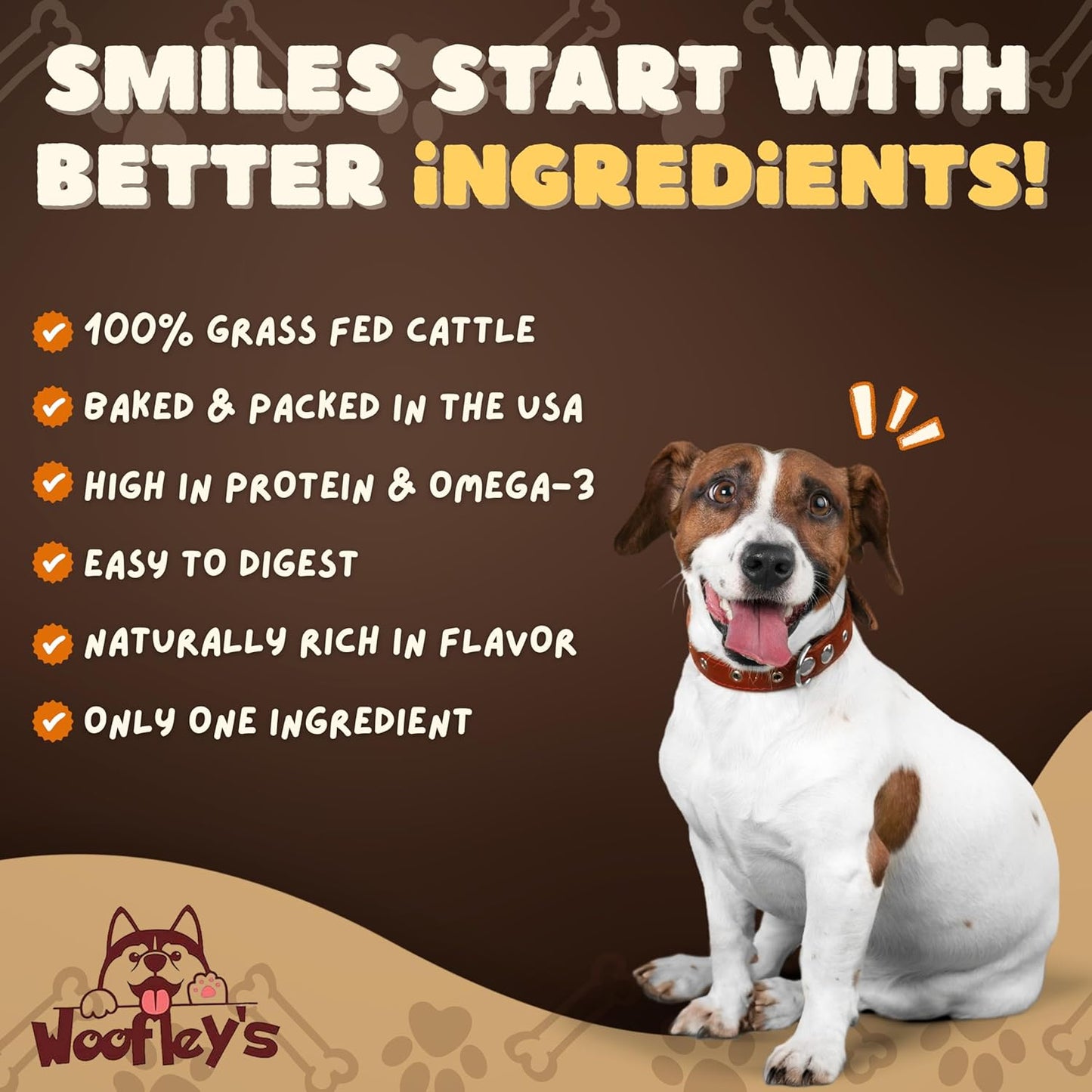 Woofley's - Cow Hooves for Dogs (50 Count) - Safe Cow Hoof Dog Chews -Fed Cattle - Best Natural Alternative to Rawhide