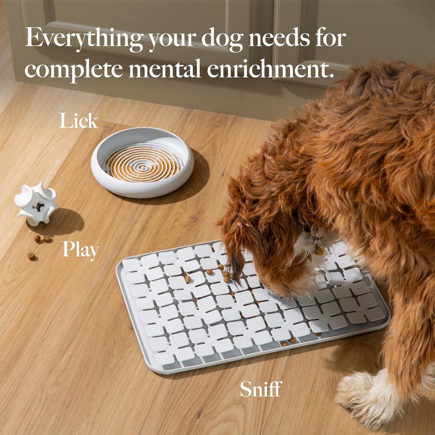 LAY LO Dog Slow Feeder – Combination Lick Mat & Food Bowl | Slow Eating Dog Bowl for Anxiety Relief | BPA-Free, Dishwasher Safe | Includes Live Trainer Support