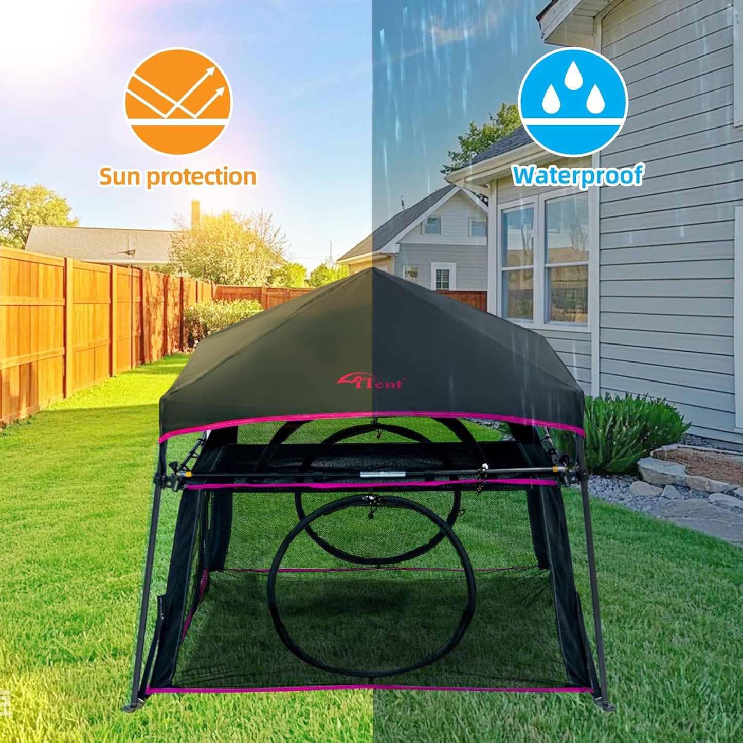Extra Large Catio Outdoor Cat Enclosure 2-Tier Cat Tent for Patio, Balcony, Indoor & Outdoor, Foldable Cat Playpen with 3 Doors, Weatherproof Sunproof with Fashionable carrybag(Patented)