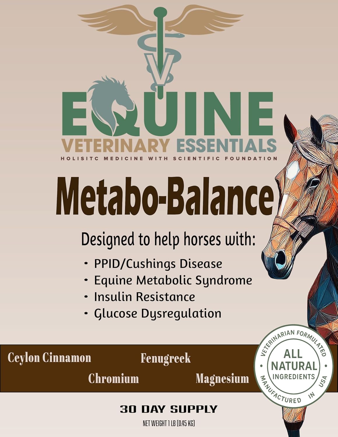 MetaboBalance Equine Metabolic Support Supplement | Helps Manage Laminitis, PPID & Insulin Resistance | Natural Horse Formula for Blood Sugar & Hormonal Balance | Daily Powder