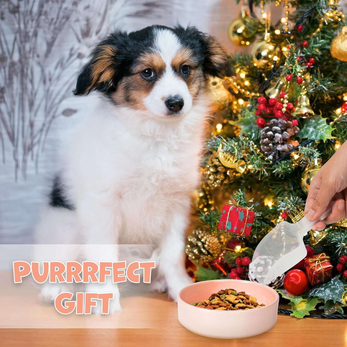 Ceramic Slow Feeder Dog Bowl for Medium Size, Cute Paw Slow Feeding Food Bowl for Medium Breeds, Ceramics Dog Dishes, Non Slip, Pet Brithday Gifts, Pink