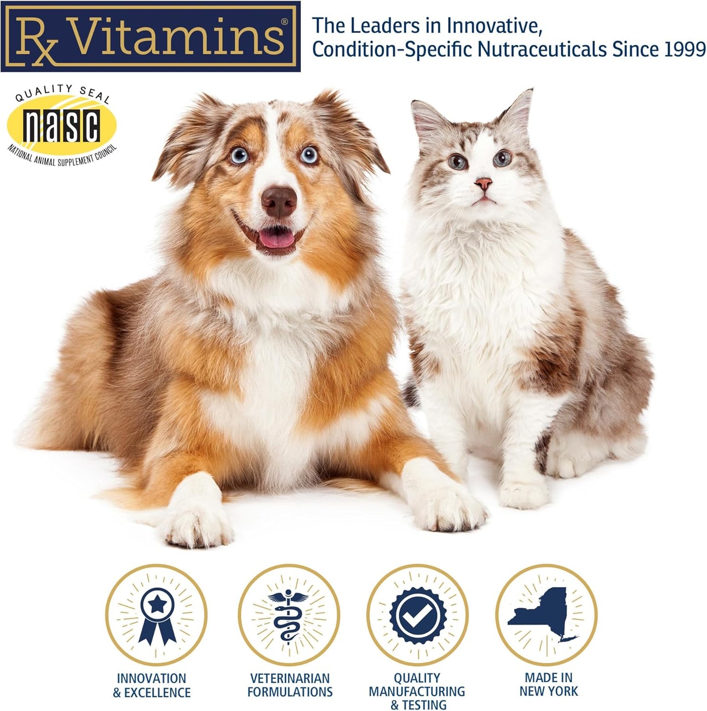 Rx Vitamins Liquid Immuno - with L-Lysine for Cats and Dog Health - Reishi Mushroom Supplement for Dogs & Cat Immune Support - Vitamins for Dogs and Dog Eye Supplements with Lutein - Chicken (4oz)