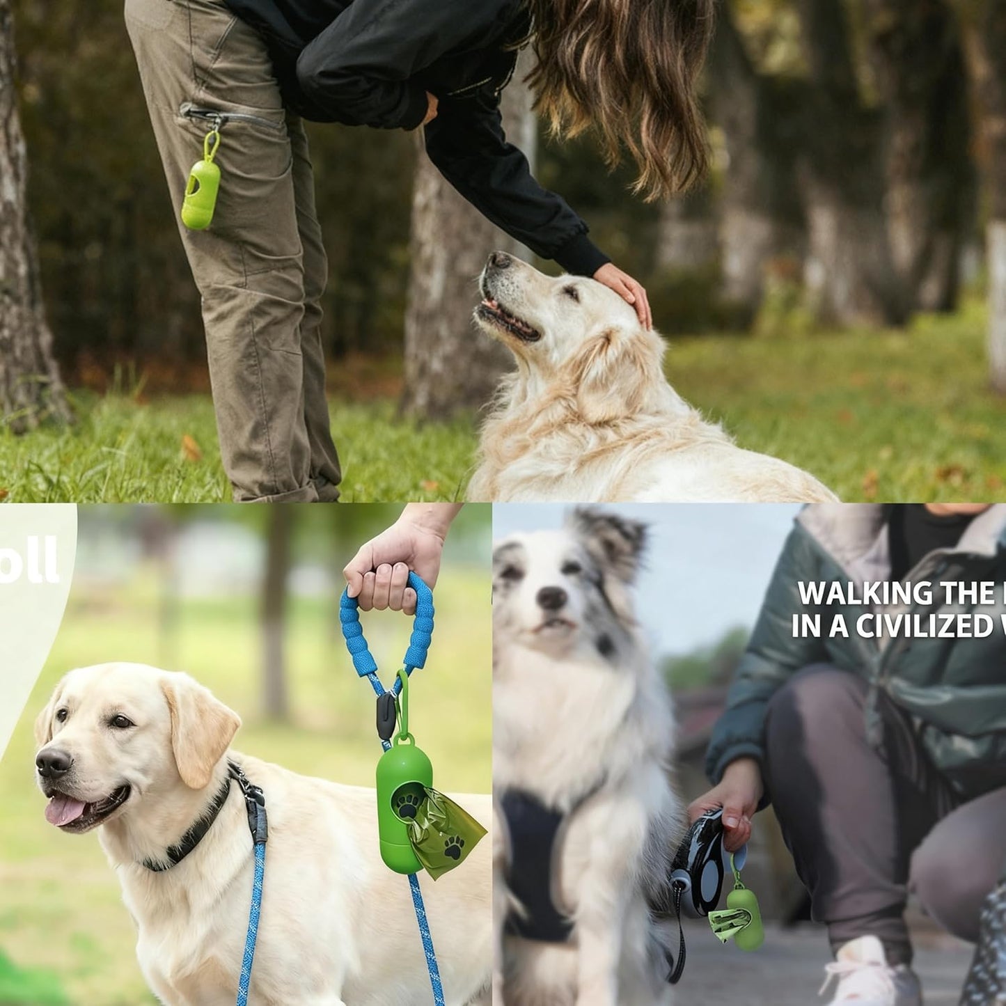 Dog poop bags rolls,Biodegradable dog waste bags with Dispenser, 300 Count, Scented, Leak-proof & Thick Waste Bags Rolls, Easy-Tear & Strong Dog Waste Bags for Puppy and Large Breed Pet Cleanup.