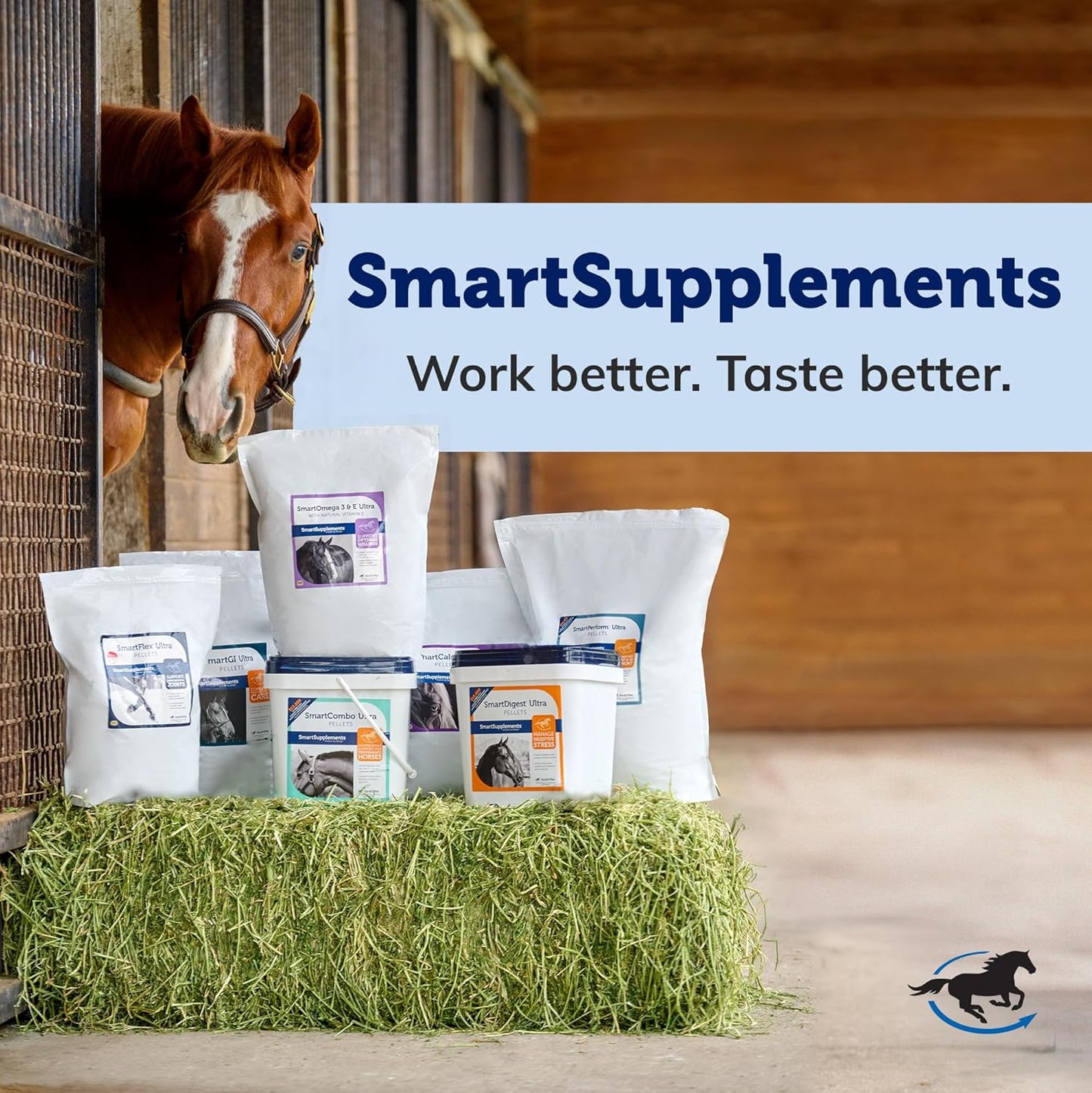 SmartCalm Pellets Horse Calming Supplement | No Added Sugar or Herbs | Equine Supplement | 56 Servings | 7.5 lb Bag