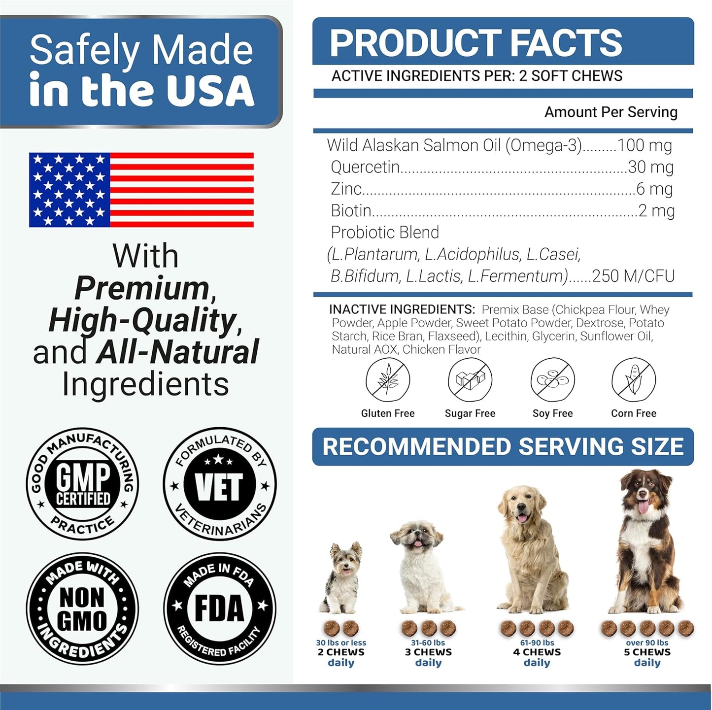 Omega 3 Fish Oil for Dogs - 170 Chews - Skin and Coat Supplement - Omega 3 for Dogs - Dry & Itchy Skin Relief Treatment - Allergy Support Dog Anti Shedding Treats - Salmon - EPA & DHA - Chicken Flavor