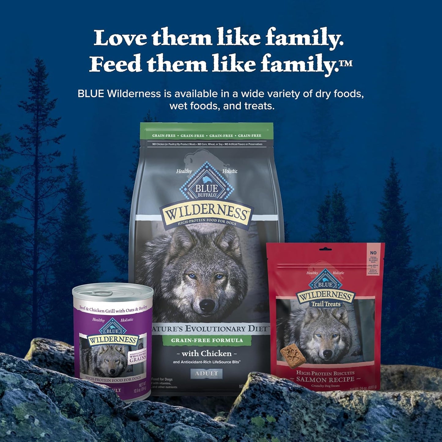 Blue Buffalo Wilderness Adult High-Protein Dry Dog Food with Real Chicken, Grain-Free, Made in The USA with Natural Ingredients, Chicken, 13-lb. Bag