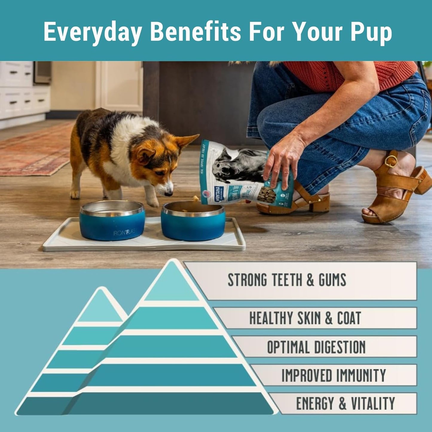 MONTANA DOG FOOD CO. Freeze-Dried Raw Surf & Turf Recipe Dog Food – Grain-Free, High-Protein Meal or Topper, Made in USA with USA Ingredients -6.4 oz Bag