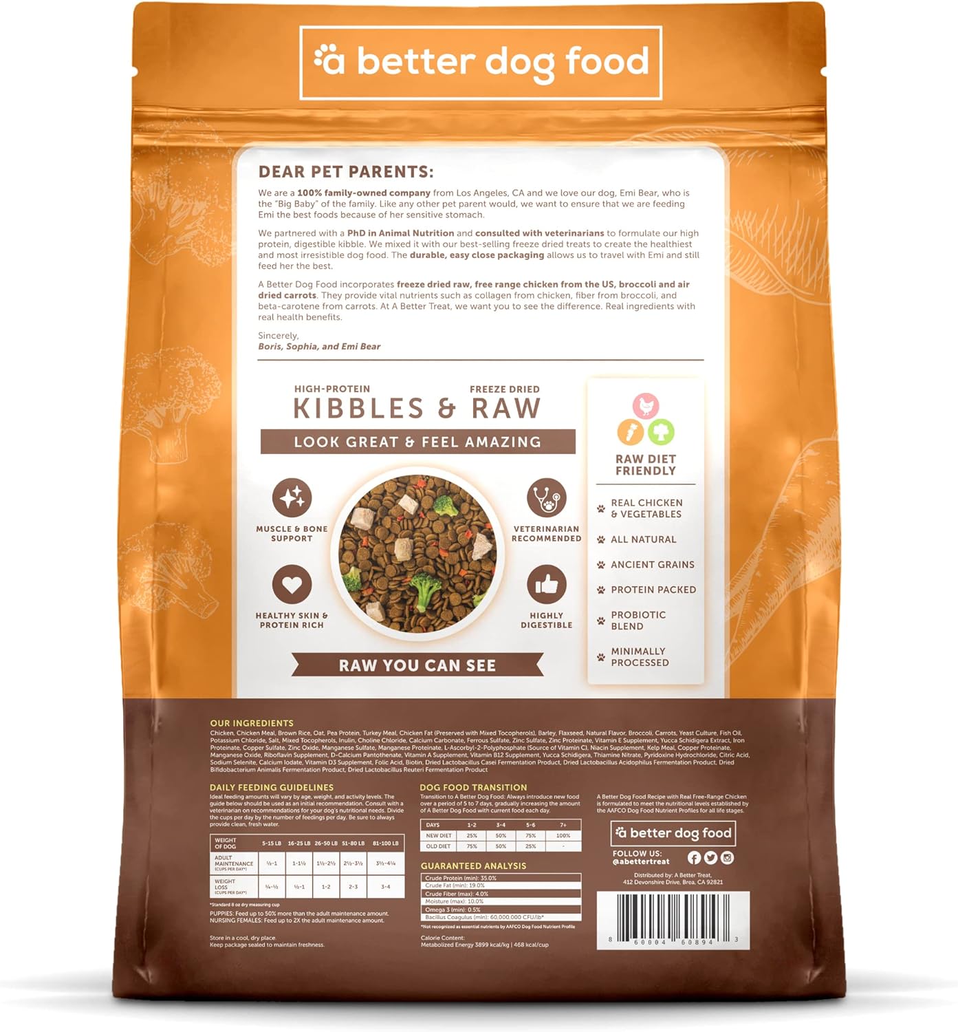 A Better Dog Food | Chicken Dry Dog Food | Raw You Can See | High Protein Kibble + Freeze Dried Raw Dog Food