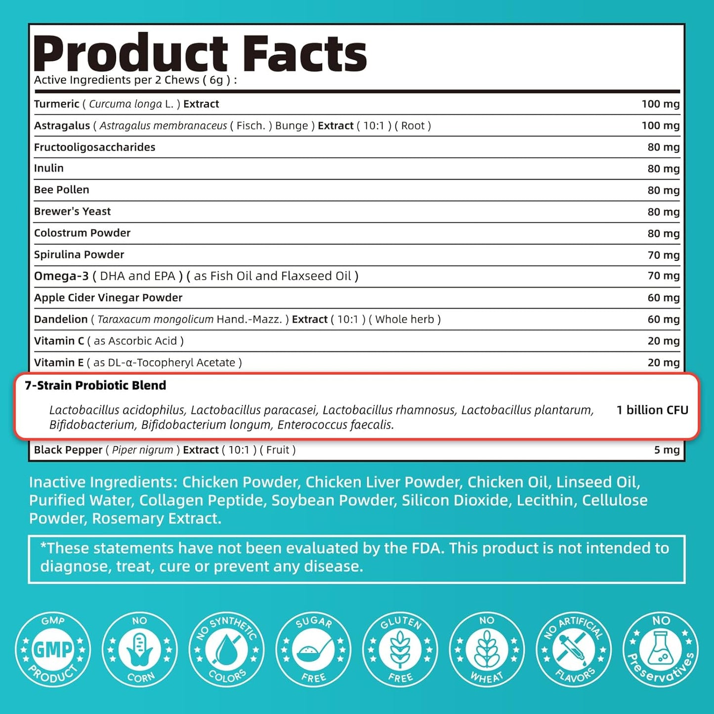 Dog Skin & Allergy Chews - Dog Probiotics for Sensitive Skin Health Support - Allergy Relief - Support Seasonal Allergies, Immune & Gut & Digestive Health Supplement - Chicken Flavor - 90 Count