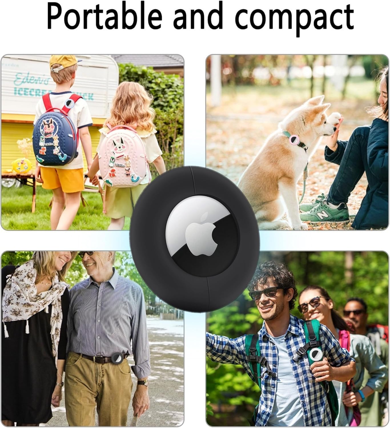 AirTag Holder for Cat Collar, Compatible with Apple Airtag GPS Tracker, Waterproof Case for Cat Dog Pet Collar Replacement Parts (2 Pack Black) AirTag not Included.