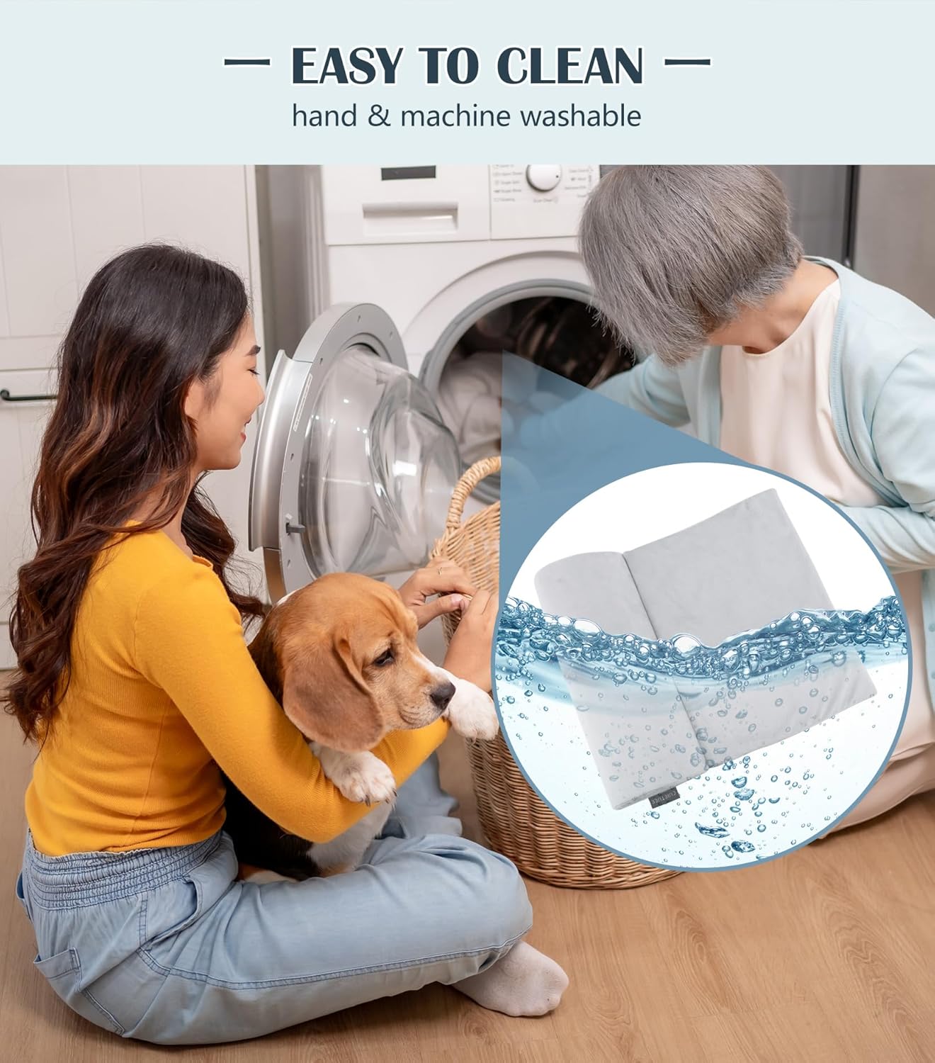 Dog Bolster Pillow for Small Dogs and Cats, Benefit for Cervical Vertebra and Neck, Dog Pillow for Improve Sleep Quality, Travel-Friendly, with High Resilience Foam, Machine Washable