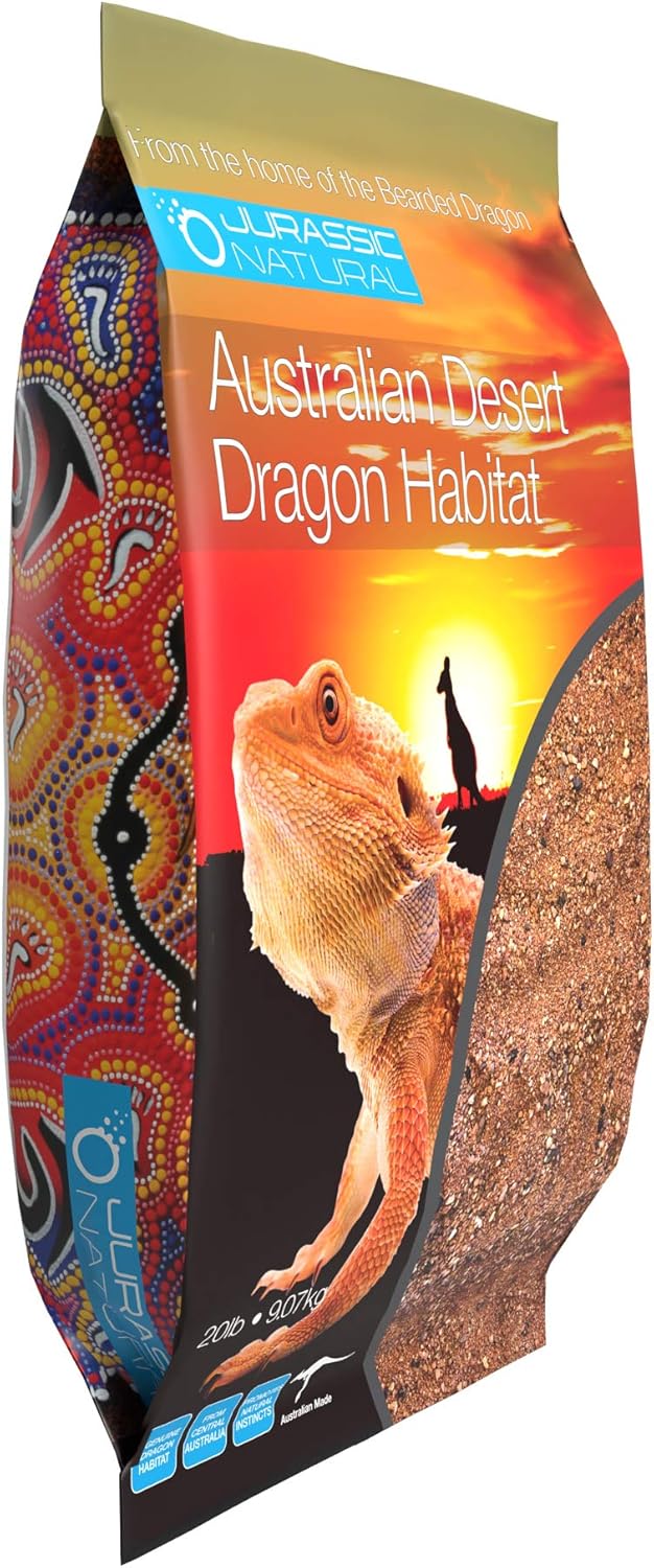 Jurassic Natural Australian Desert Dragon Habitat Substrate for Bearded Dragons and Other Lizards, Red, 20lb