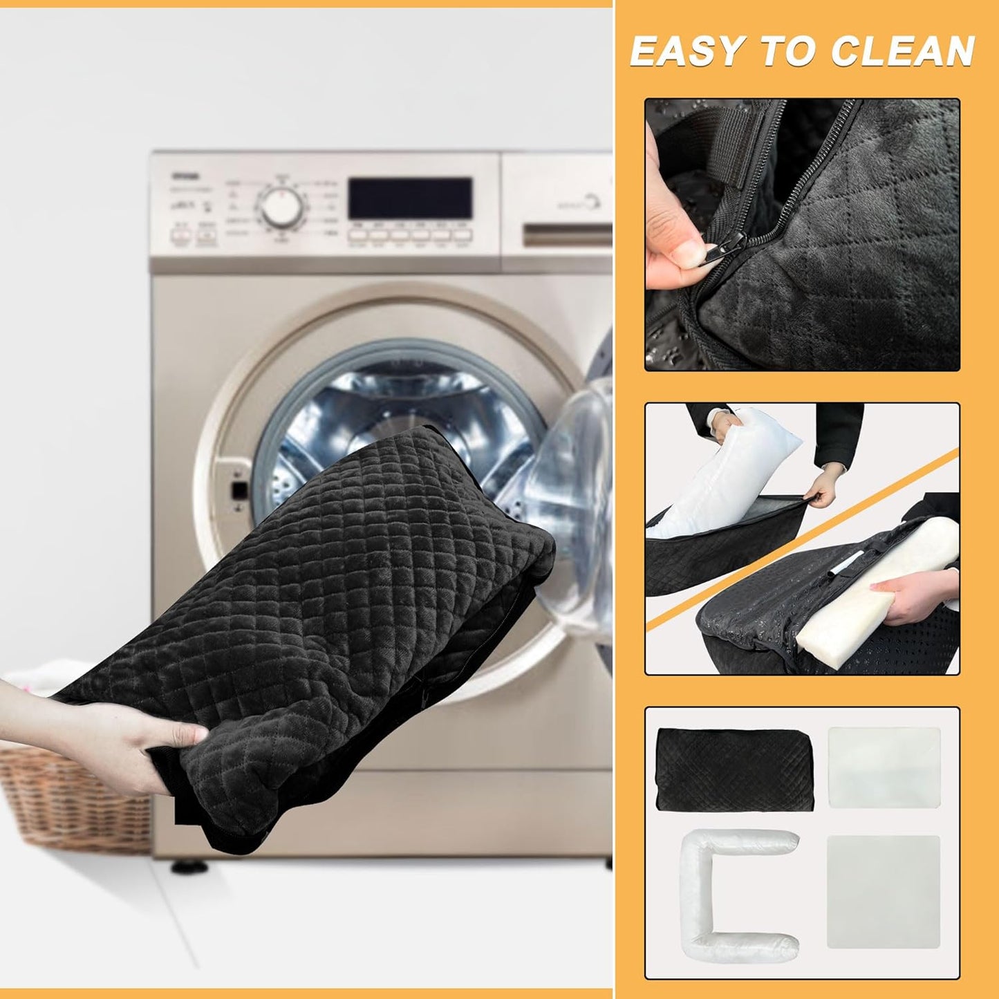 Sephyroth Dog Car Seat for Small/Medium Dogs,Dog Car Bed Washable Pet Travel Safety Car Seat,Super Soft Safe Removable Pet Booster Seat,Fits for All Cars(Black)