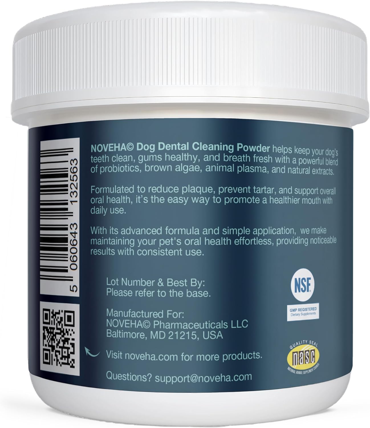 NOVEHA Pet Dental Powder | Vet-Approved Oral Care for Dogs & Cats | Natural Plaque Remover for Dogs Fresh Breath Formula | Easy Teeth Cleaning for Daily Use (2 - Packs)