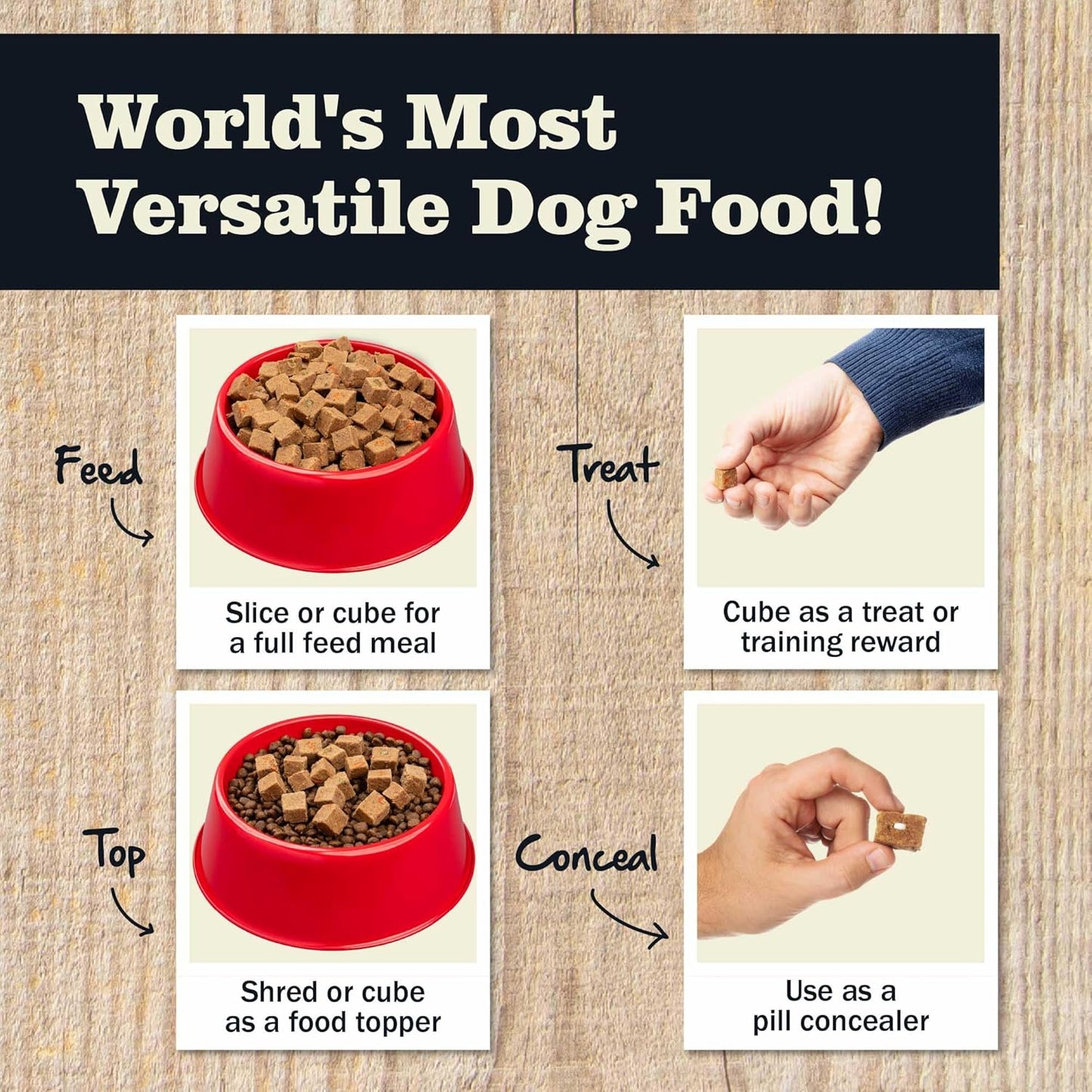 Redbarn Pet Products All-Natural Premium Rolled Dog Food, Lamb Recipe - Soft Semi-Moist Wet Formula for High Protein Diet, Training Rewards, & Treat Pill Concealer - 4 lb, 8 Count