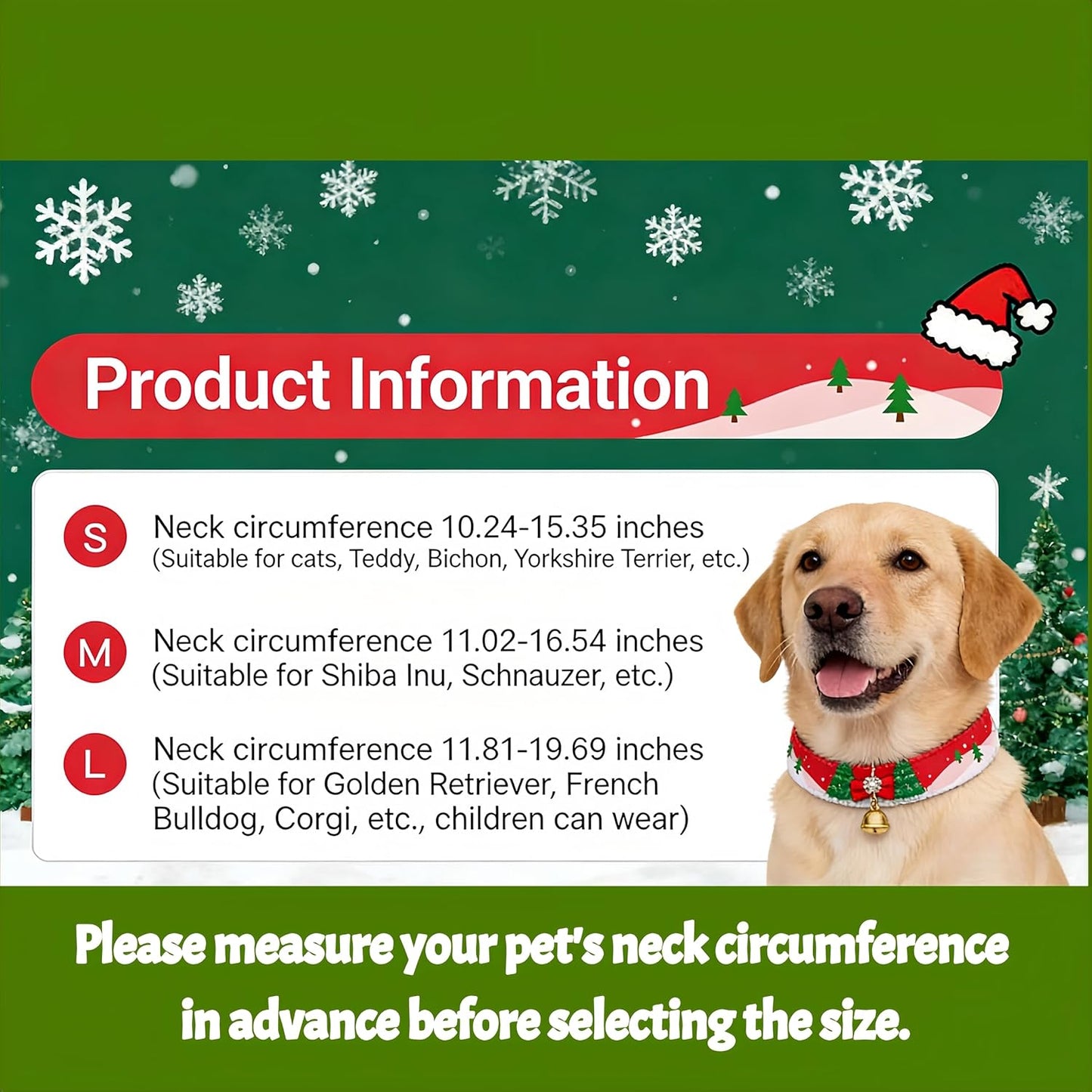 Christmas Pet Knit Hat & Neck Gaiter - Warm Winter Dog Cat Hat, Festive Santa Pets Beanie, Soft Knitted Pet Neckwear for Small Medium Large Dogs&Cats (Green, Small)