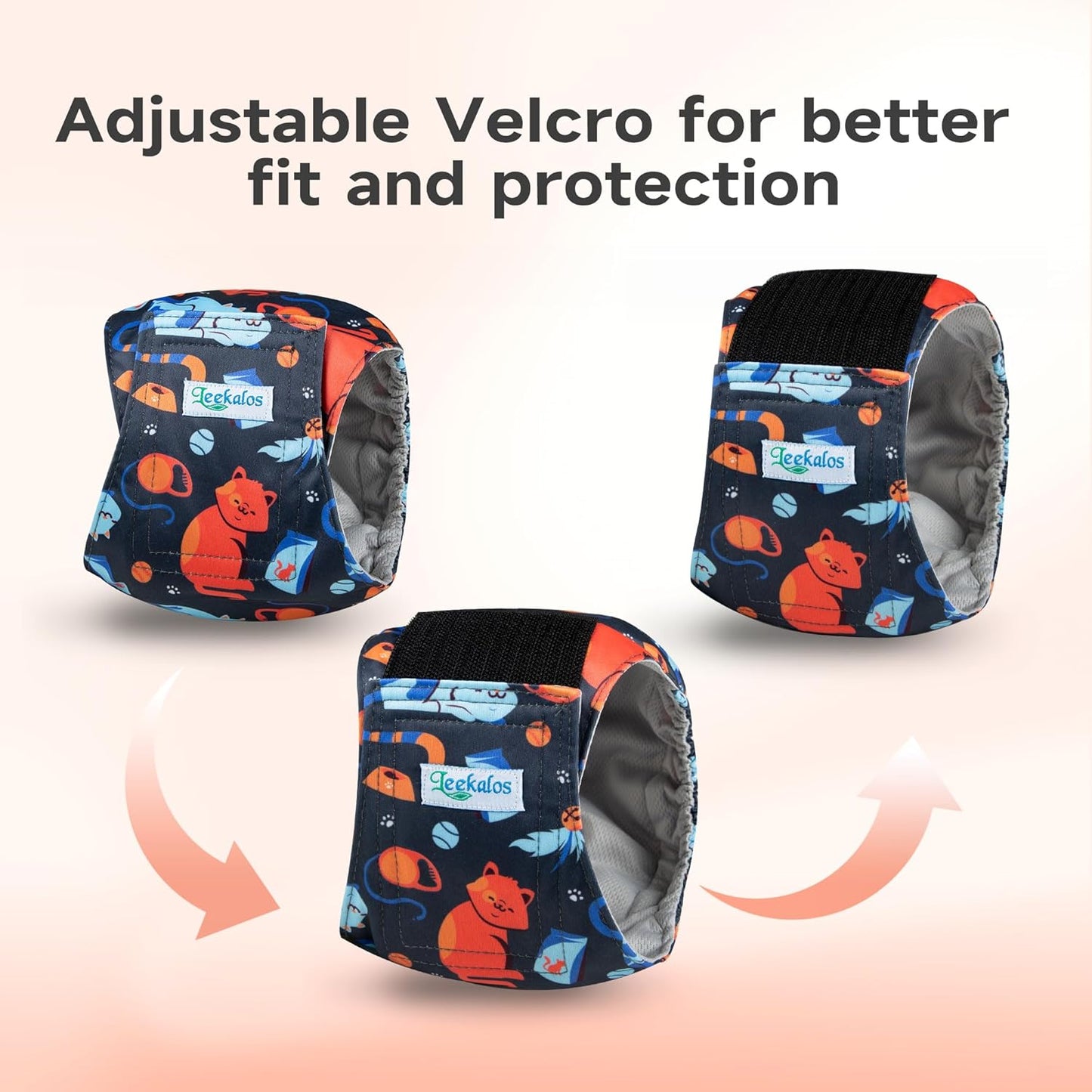 Leekalos Male Dog Diapers, Dog Belly Bands for Male Dogs Wraps Washable Doggie Diapers High Absorbing Dog Belly Bands(5 Pack)