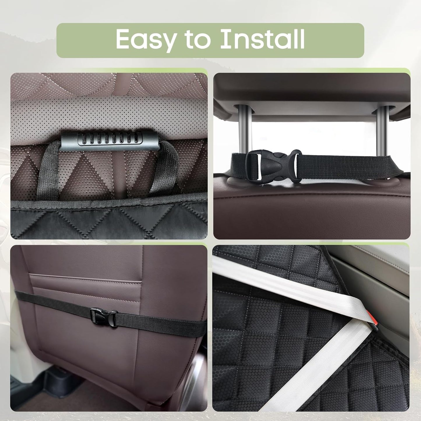 Dog Car Seat Cover for Front Seat, Waterproof Full Protection Pet Car Seat Cover with Side Flaps, Non-Slip Front Seat Protector with Pocket for Cars, Trucks, SUVs