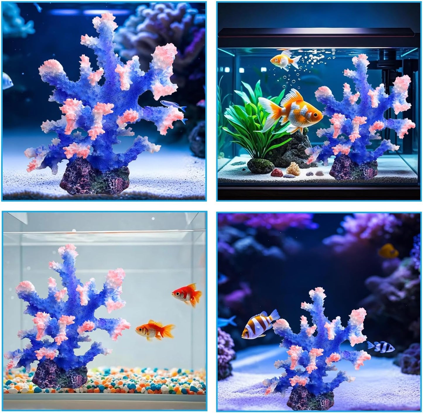 Polyresin Coral Ornament for Fish Tank Decorations,Aquarium Landscape Decor - Safe for Saltwater & Freshwater