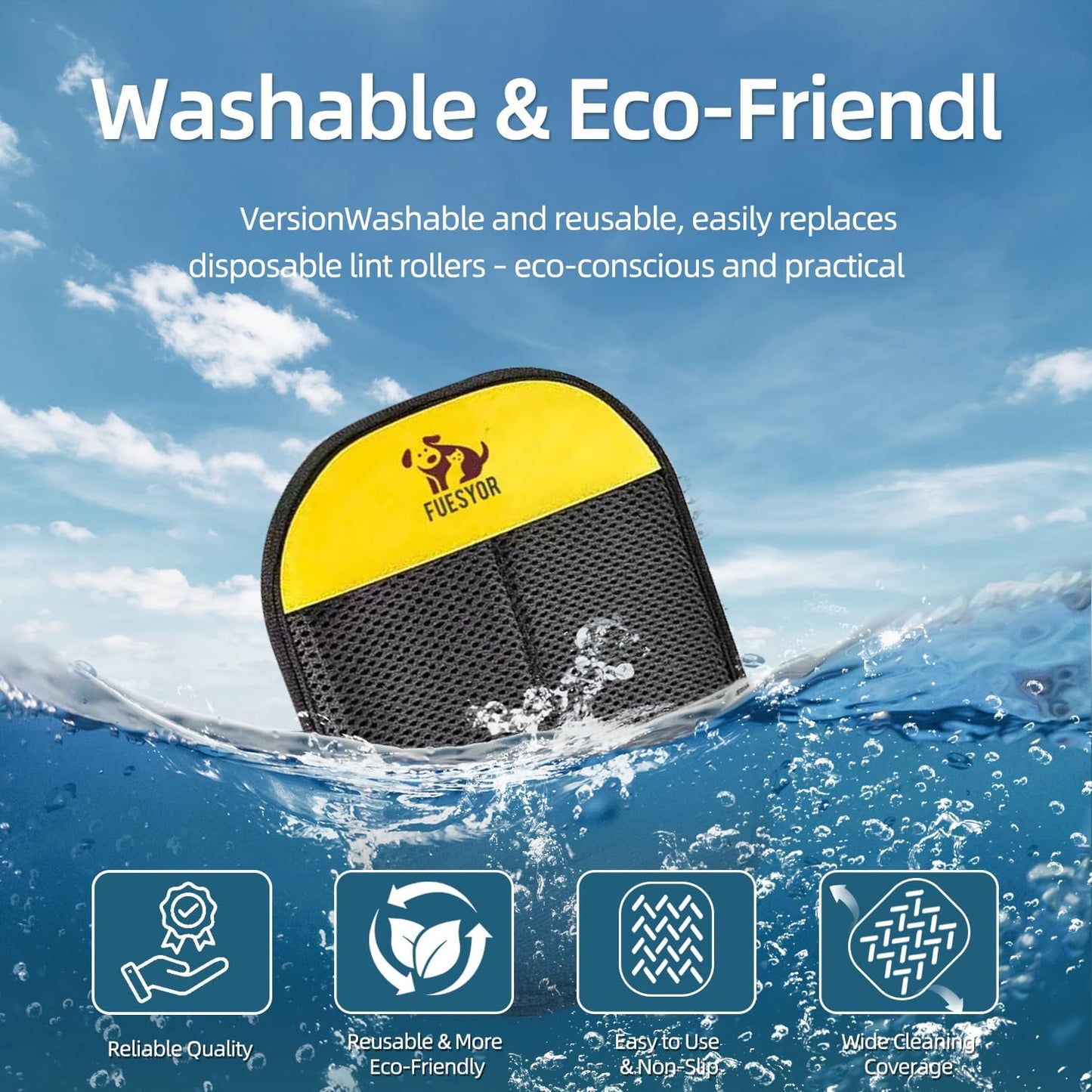 Pet Hair Remover Tool Glove for Cats & Dogs, Static Lint and Fur Removing Mitts for Laundry, Couch, Carpet, Clothing, and Auto Seats