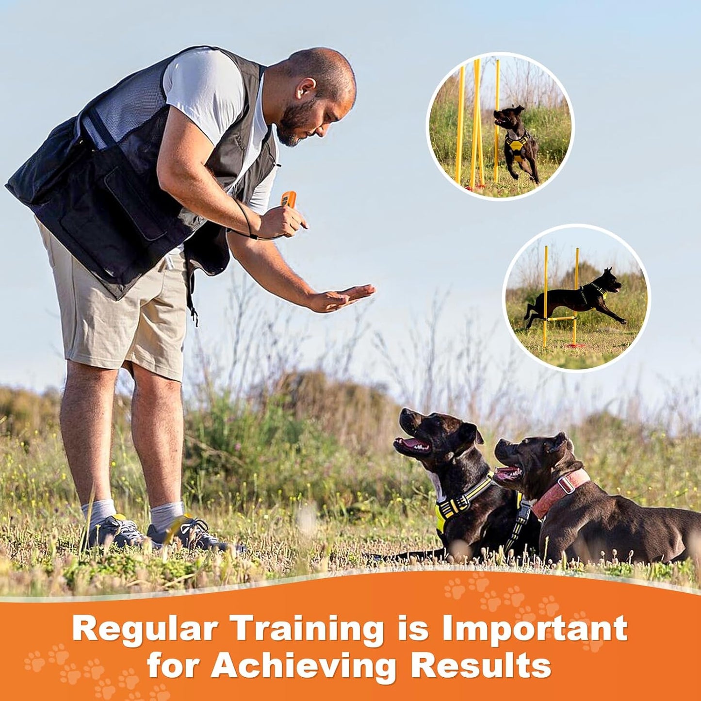 Dog Bark Deterrent Devices, Ultrasonic Anti Barking Device for Dogs, Up to 50FT Long Range Rechargeable Bark Control Safe for Dogs & Human Portable Indoor Outdoor, Dog Training & Behavior Aids