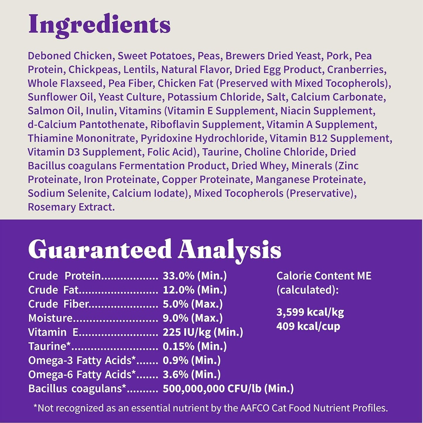 Halo Holistic Cage Free Chicken Cat Food, Grain Free Dry Cat Food, For Healthy Weight Support, Kibble for Indoor Cats, 10 lb Bag