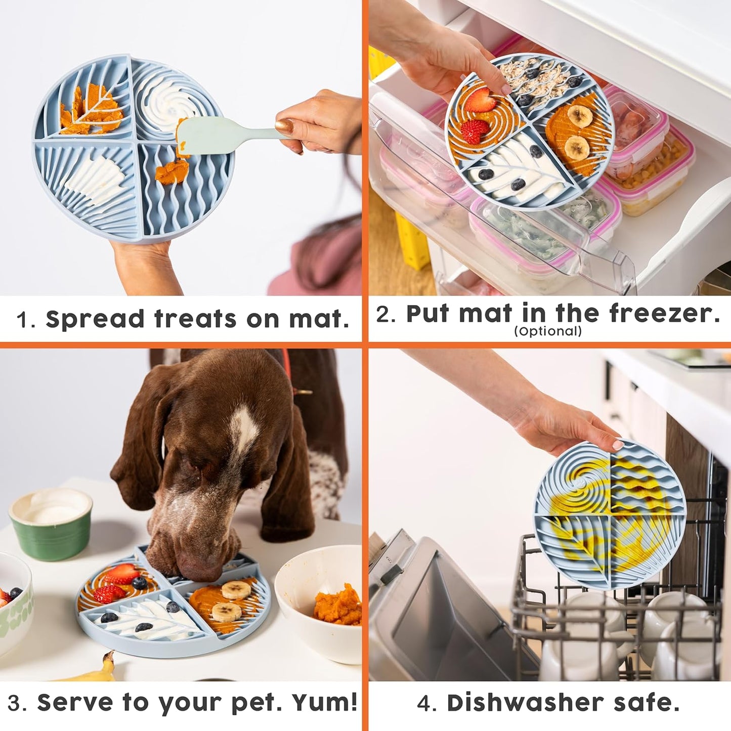 Awoo Paradise Silicone Dog & Cat Lick Mat & Slow Feeder with Suction Cups, Non-Slip, Dishwasher Safe, Extend Mealtime, Reduce Anxiety (Sage)