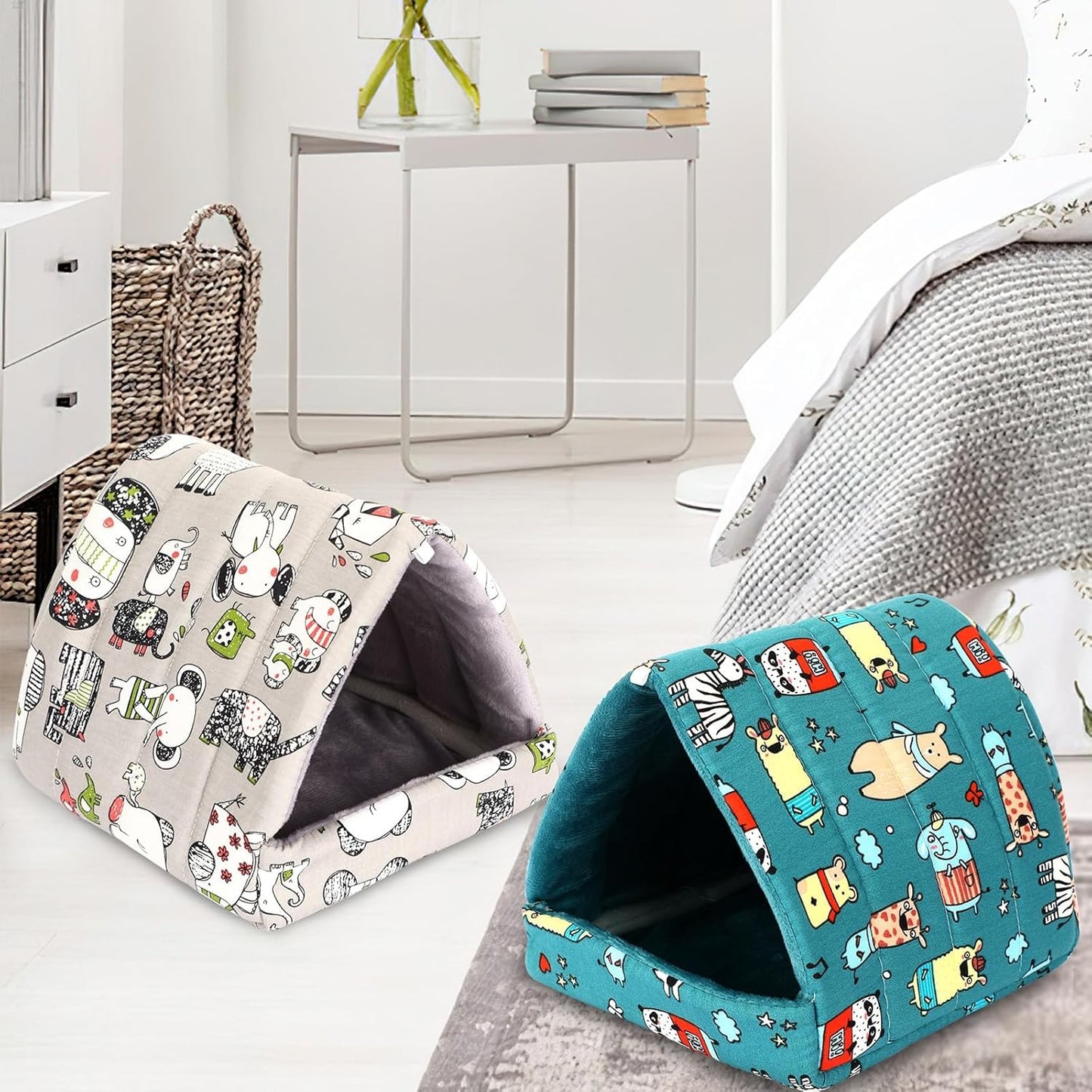 UPINS 2 Pack Guinea Pig Hideout,Guinea Pig Bed Washable Small Animal House Cage Accessories for Mouse Chinchillas Hamsters Hedgehogs Ferrets Bearded Dragons and Rats