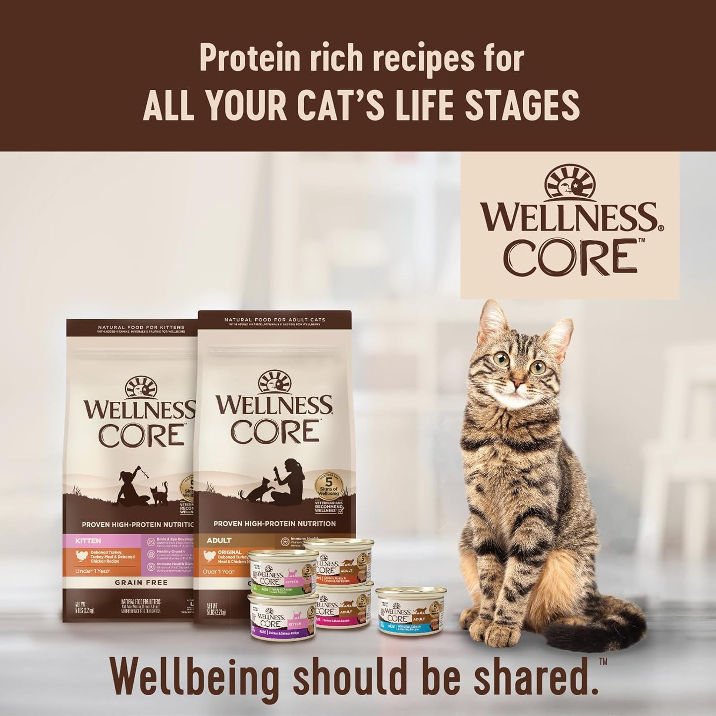 Wellness CORE Pate Adult Wet Cat Food, Natural, Protein-Rich, Grain Free, 3 Ounce, 12 Pack (Chicken, Turkey & Chicken Liver)