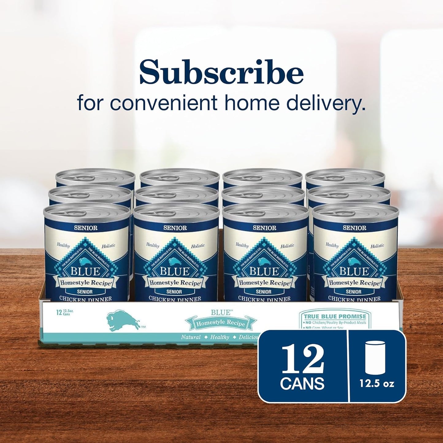 Blue Buffalo Homestyle Recipe Senior Wet Dog Food, Made with Natural Ingredients, Chicken Dinner with Garden Vegetables, 12.5-oz Cans (12 Count)