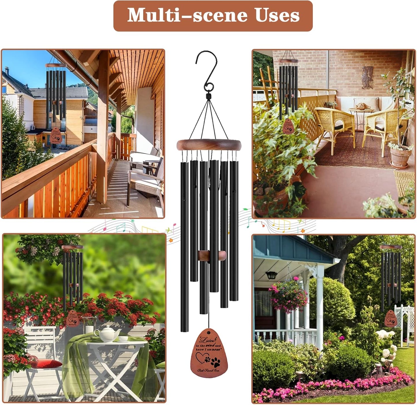 Dog Memorial Gifts, 28" Pet Memorial Wind Chimes, Loss of Dog Sympathy Gift, Pet Loss Passing Away Remembrance Bereavement Gift