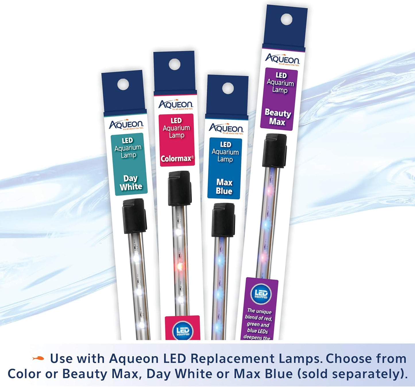 Aqueon LED Deluxe Fish Tank Aquarium Full Hood with LED Light, Black, 20 Inch