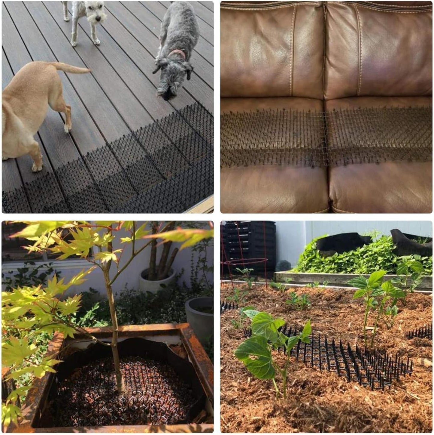 10 Pack 16 x 8 Inch Cat Scat Mat with Spikes, Scat Mat for Cats Cat Deterrent Mat Digging Stopper Repellent Spike Mat