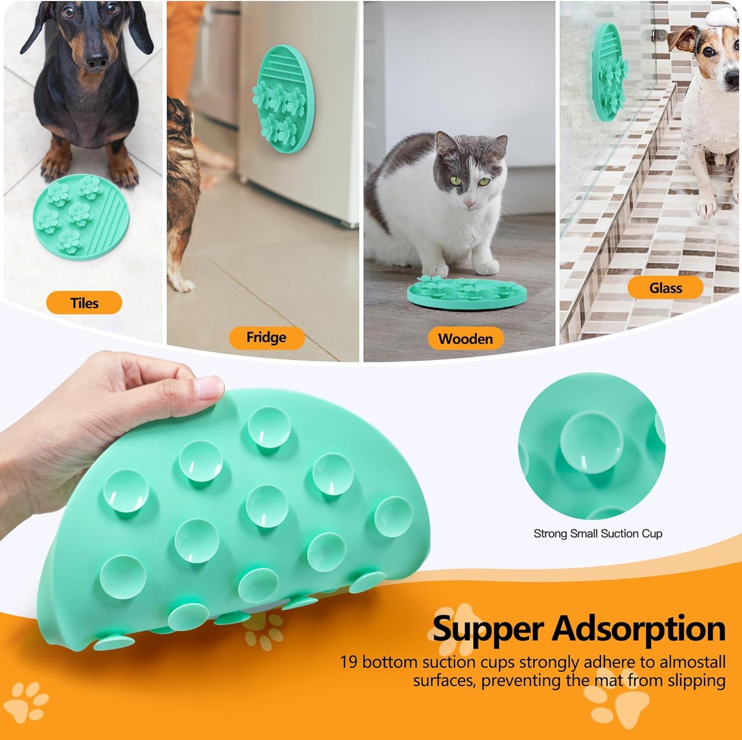 AWINNER Slow Feeder Dog Bowl Make Mealtime Fun and Healthy with - Reduce Overeating and Aid Digestion Cat Lick Mat (Cyan)