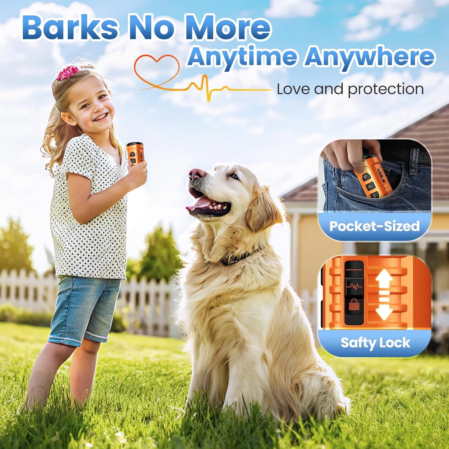 Dog Bark Deterrent Device 3X Anti Barking Device for Dogs, 5 Modes Stop Neighbors Dog Barks No More Safe for All Dogs 50FT Bark Control Indoor Outdoor with Flashlight,Dog Training Device