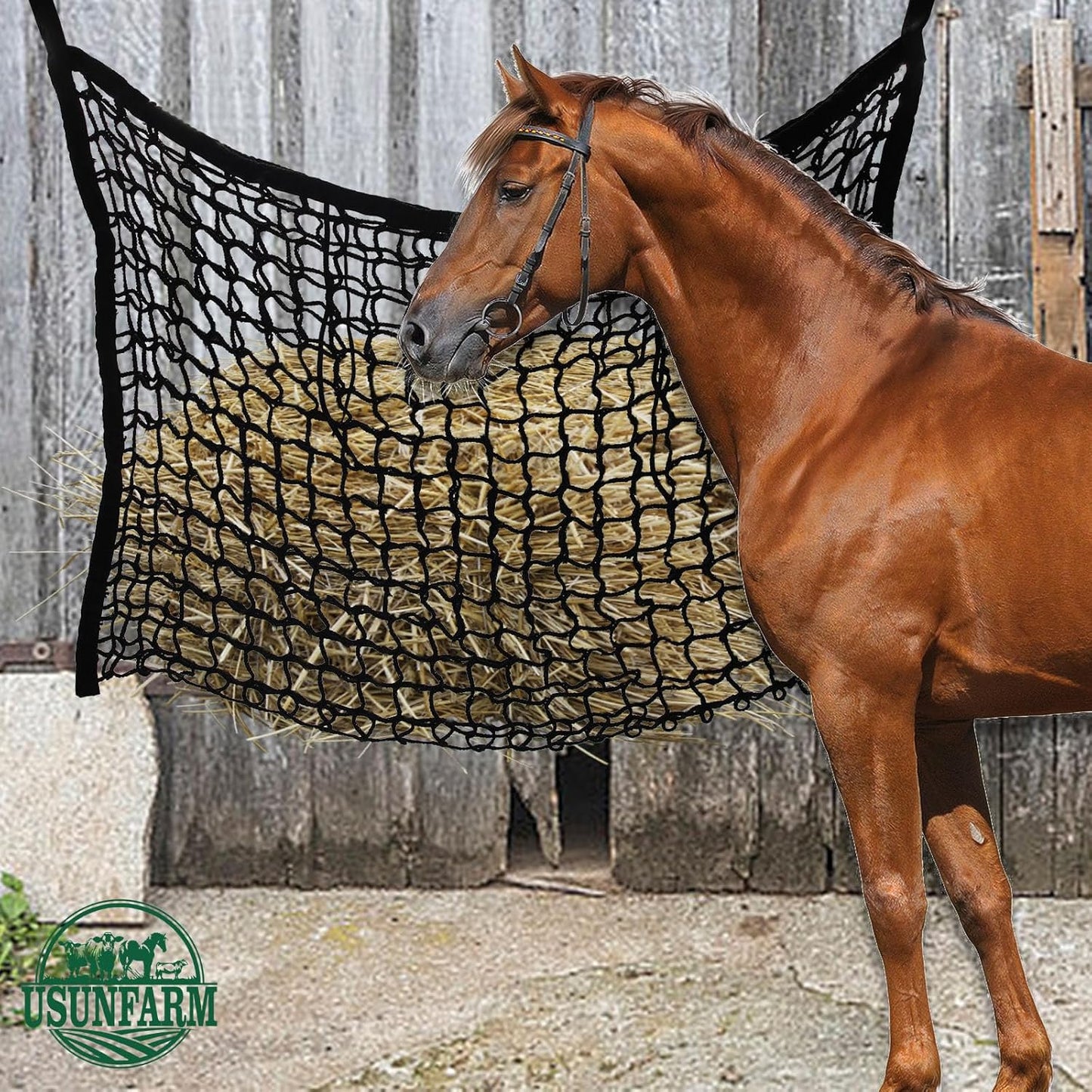 2PCS Horse Hay Feeder Net Slow Feed Bag Mangers for Animals,Easy to Hang Hay Bag for Horses with Large Capacity Hay Nets for Horses Feeder Full Day Feeding (Black)