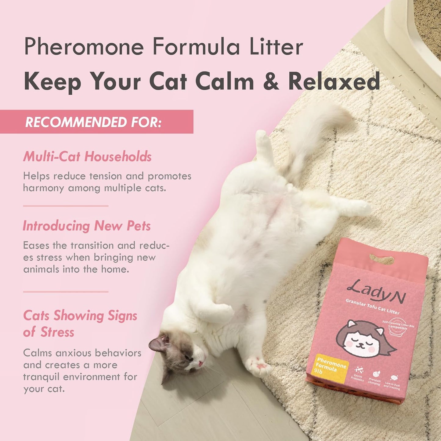 New Cat Starter Set (for Auto Boxes) – Unscented Mini-Pellet Litter + Attractant Mini-Pellet Litter for Automatic Boxes | Dust-Free, Strong Clumping, Easy Cleanup