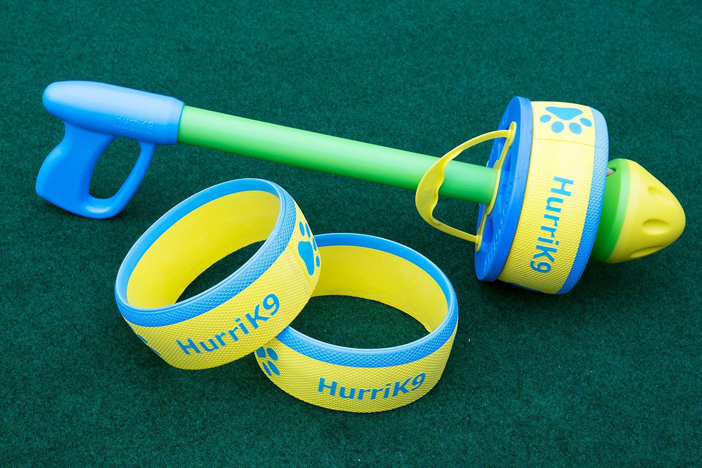 HurriK9 Dog Ring Launcher, Starter Pack Launcher + 3 Standard Rings