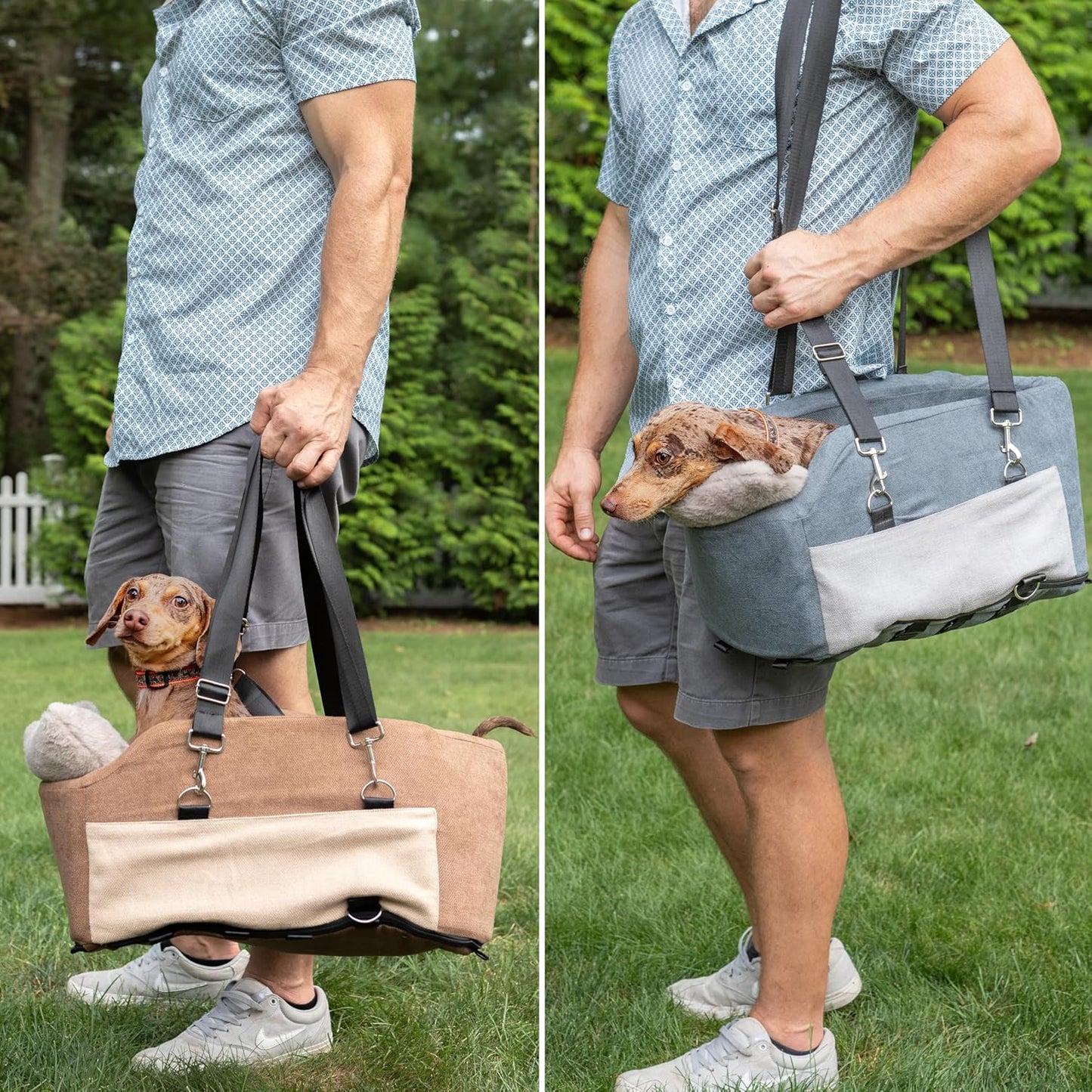 Center Console Dog Car Seat | 11 lbs MAX | Safety Straps & Leash | Comfortable Foam and Plush Pillows | Adjustable Mount Design | Large Storage Pockets | Perfect for Small Pets & Cats (Grey)