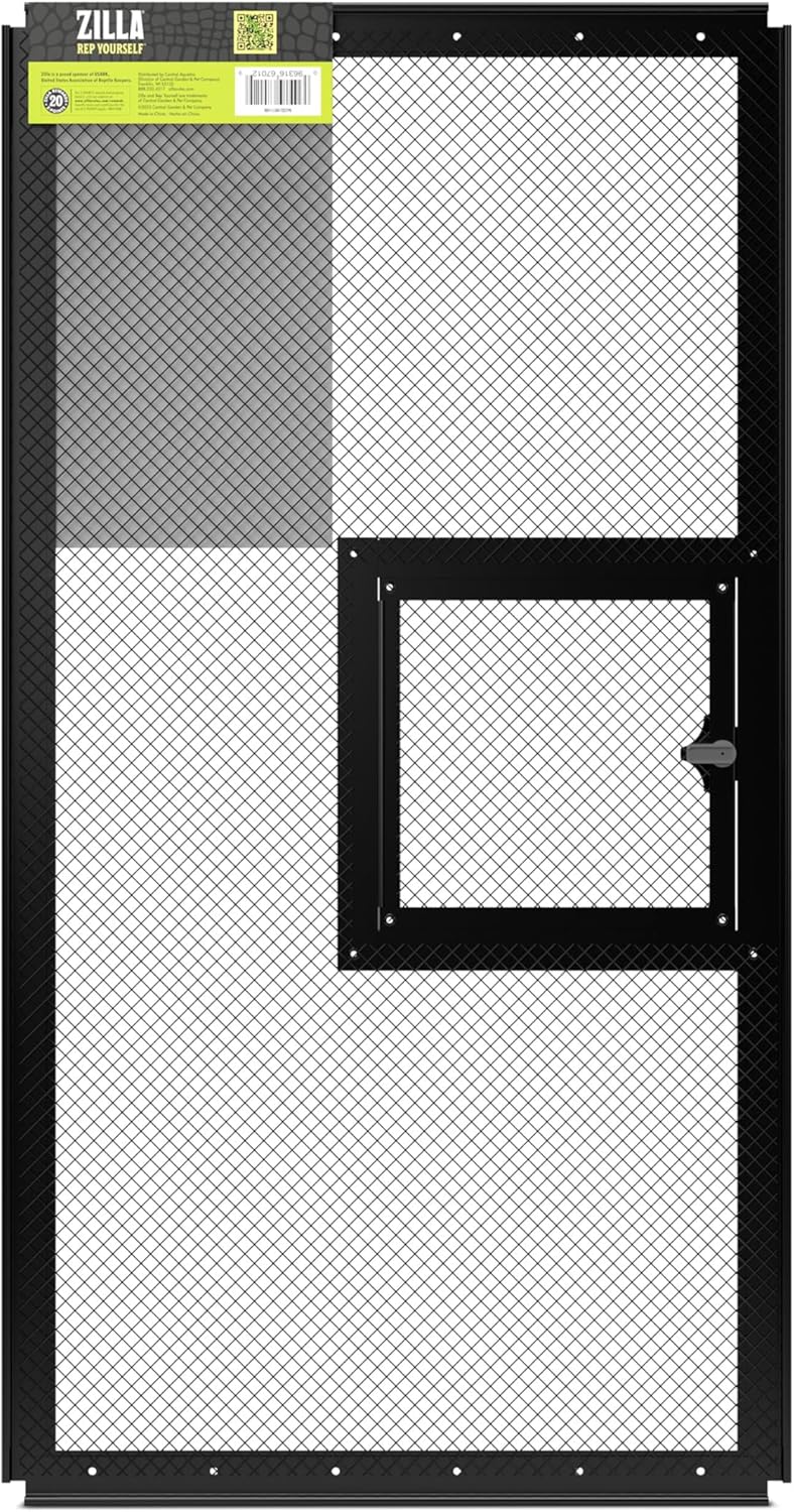 Zilla Pet Reptile Terrarium Fresh Air Screen Cover with Hinged Door 24" x 12"