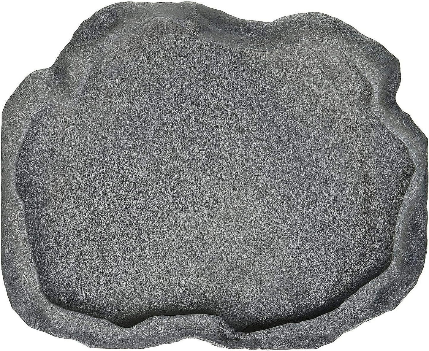 Zoo Med Reptile Rock Food Dish, Medium, 7.25"l x 6"w x 0.75"h, Colors may vary Black