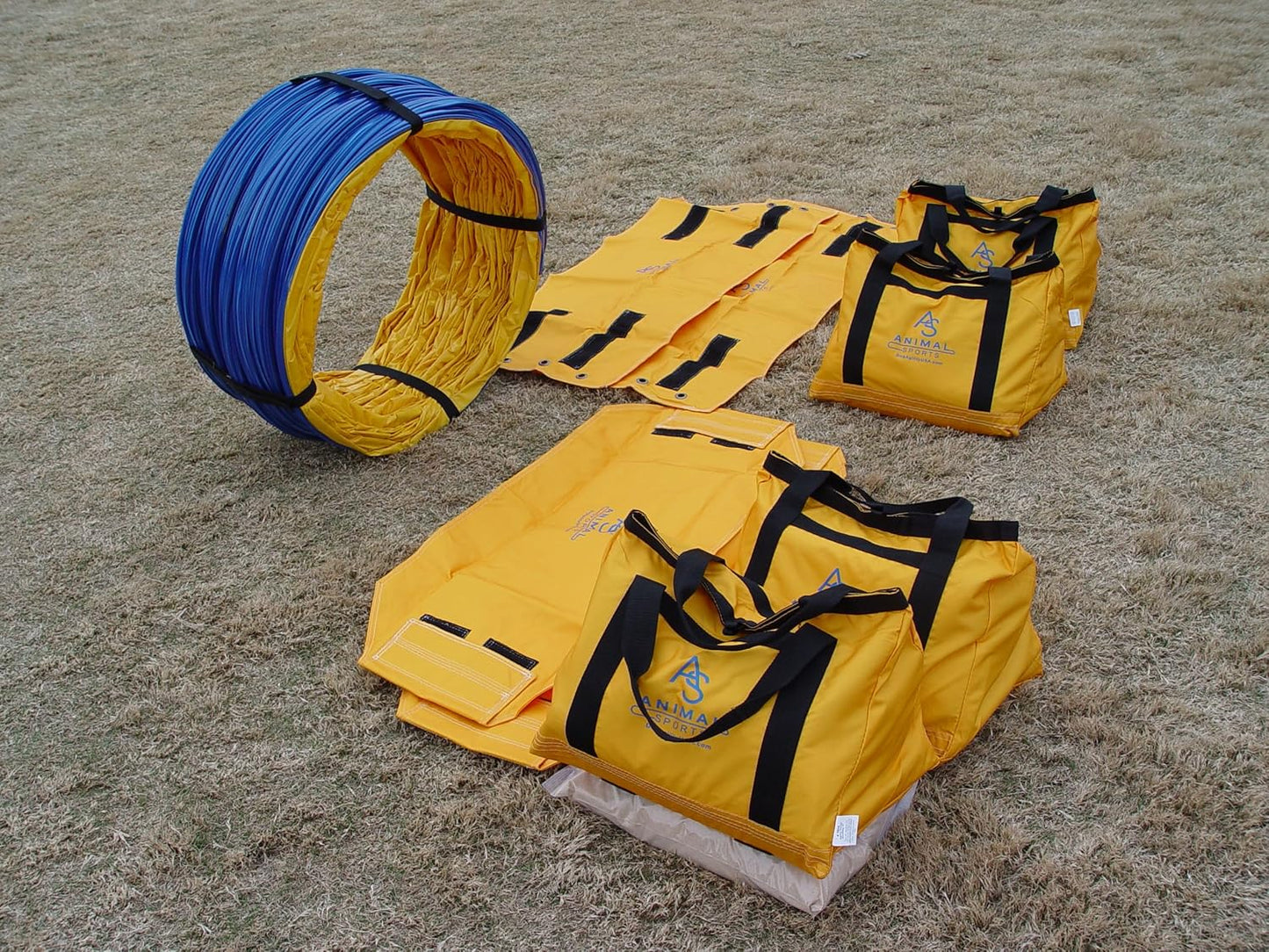 15' Heavy Duty Dog Agility Tunnel with 2 Sets of Tiedown System, Competition & Training, Multiple Colors, 2 Length Options (Yellow)