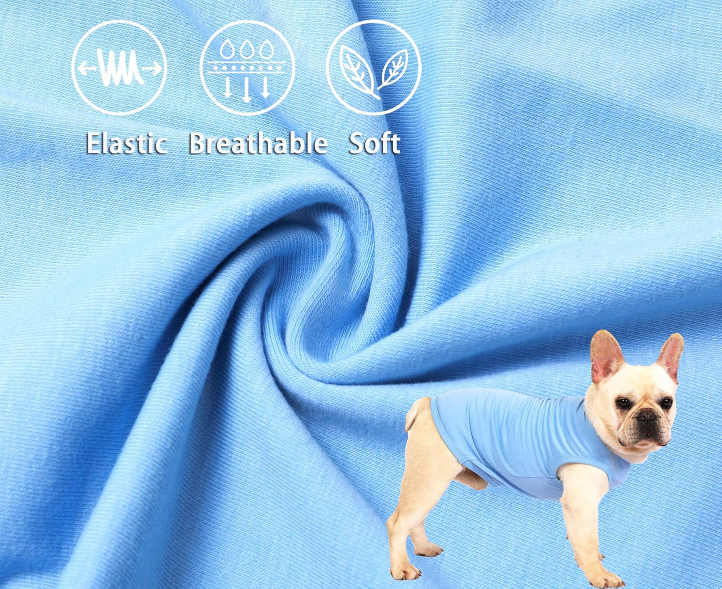 Dog Lightweight Shirt,Blank Summer Cool Breathable Large Dog T-Shirts,Pet Sleeveless Stretchy Clothes, 2 Pack,XXL Blue Green