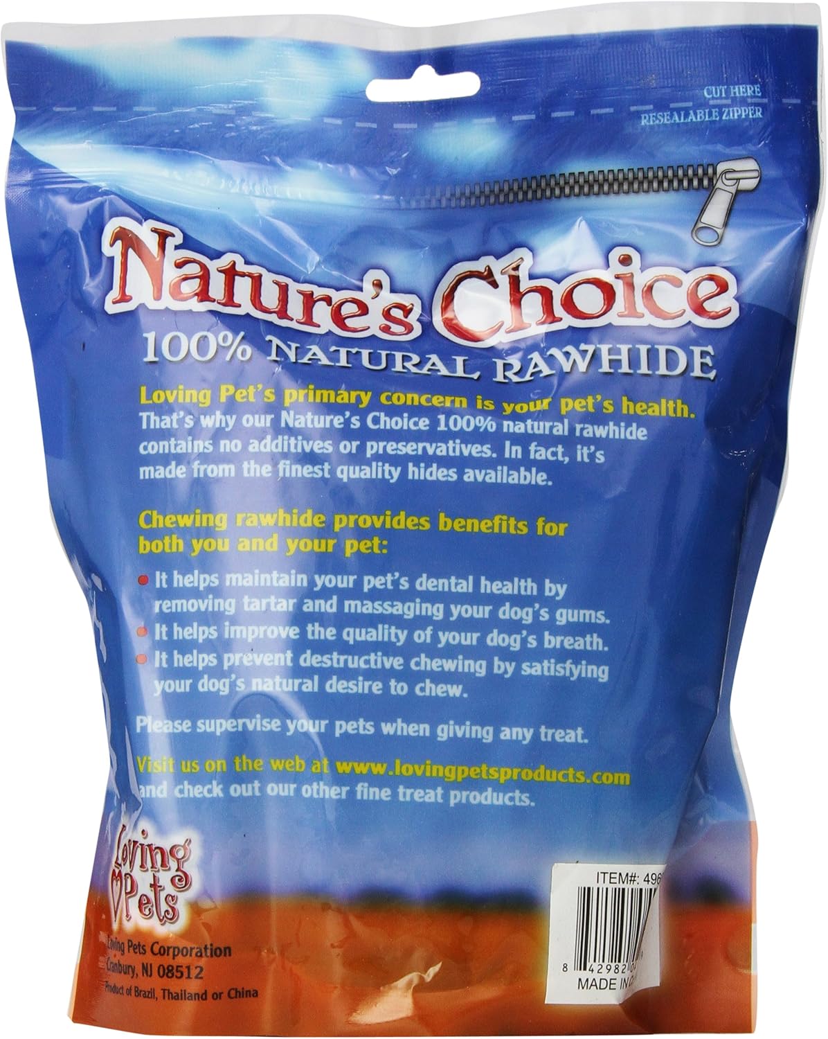 Loving Pets Nature's Choice 100-Percent Natural Rawhide Munchy Sticks Value Pack Dog Treat, 5-Inches, 100/Pack (Assorted Colors)