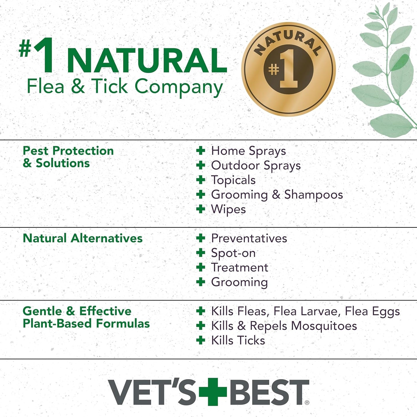 Vet's Best Natural Flea and Tick Spray for Cats and Home – Plant-Based Pest Control with Certified Essential Oils – Safe Indoor Flea Treatment for Cat Households – 96 oz Refill Bottle – Made in USA