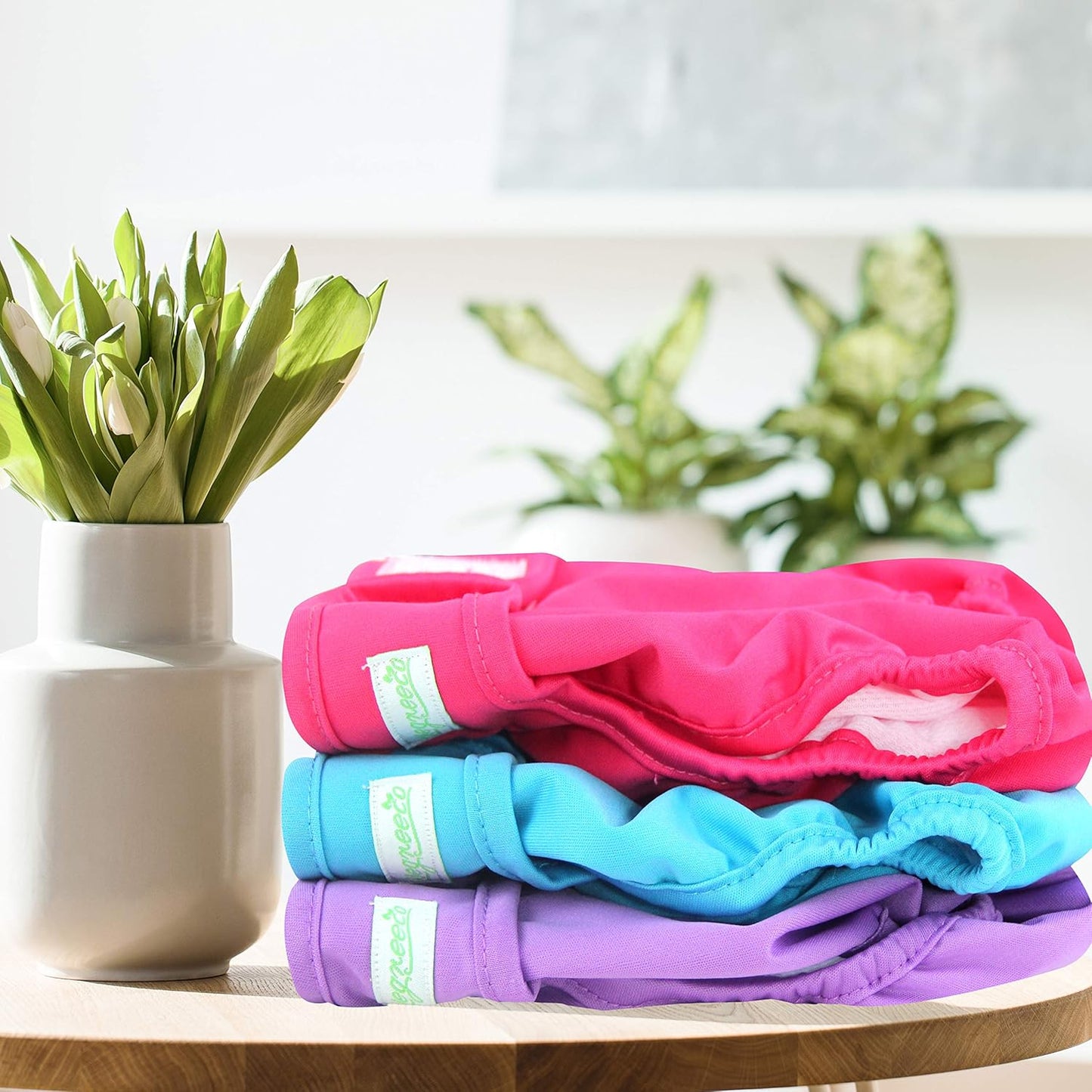 wegreeco Washable Reusable Premium Female Dog Diapers, Medium Large Small Dog Doggie Puppy & Doggy Diapers Female,Period Panties in Heat (Pack of 3, Medium)