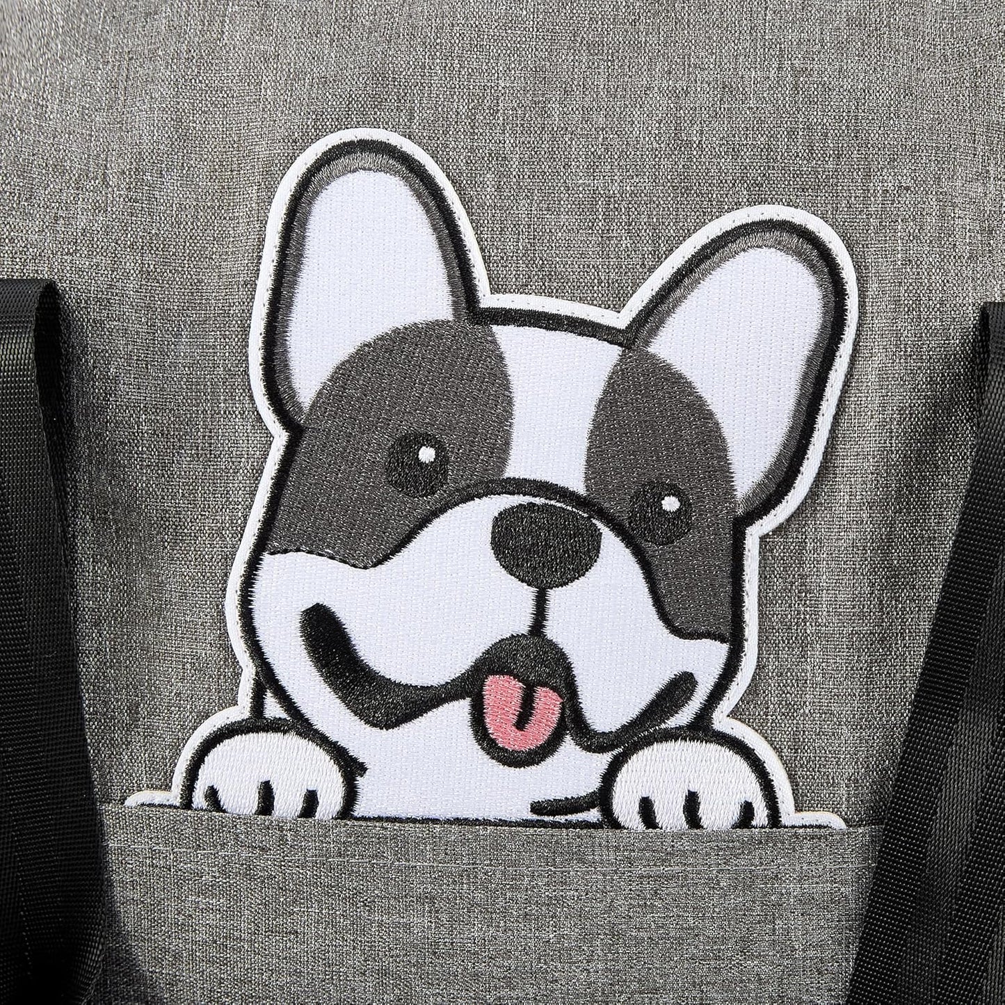 Dog Car Seat for Small/Medium Dogs.Water Repellent with Storage Pockets.Doubles as a Pet Travel Bed for Dogs Up to 40 lbs. Machine Washable Dog Carrier- Gray French Bulldog