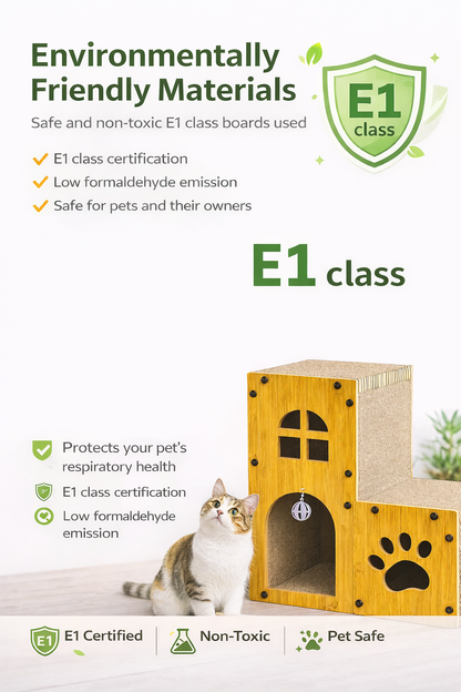 Modern Large Cat Condo: Handmade Wood Cat House Multi-Level Hideaway Pet Furniture